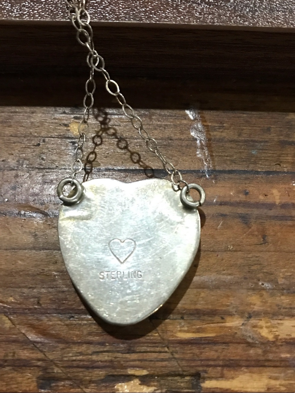 Sterling Silver Turquoise Heart Pendant Necklace | Genuine Turquoise | Southwest - Picture 3 of 6